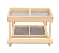 Mangeoire à poulet, Table de COQ Double couche | Mangeoire à écureuils en Bois faite à la Main Avec 4 grilles | Pour volaille, poulailler, Ferme, Jardin, Canard, oiseau Sauvage, écureuil