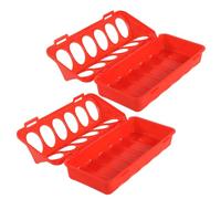Mangeoires à cailles sans déchets, mangeoire à pigeons plastique robuste | Distributeur de nourriture 6 compartiments pour volailles, pigeons, cailles, poussins, canards, perroquets - Lot de 2