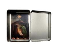 Manger Scene Nativity - with Driftwood Home Decor - Miniature Christmas Nativity Set in a Tin Box - for Home Decor Desk Shelf Bedroom Living Room Office School Church Farmhouse