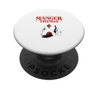 Manger Things - Presepe natalizio cristiano divertente PopSockets PopGrip Adesivo