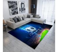 MANGGUO Tappeto per Calcio Camera da Letto Soggiorno Salotto Cucina Tappeti Sport Campo da Football Zerbino Tappeto per Bagno Tappetino per Esercizi Tappetino da Gioco per (Blu,120x160 cm)