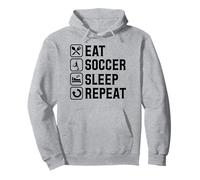 Mangia Calcio Dormire Ripeti Semplice Calcio Di Base Felpa con Cappuccio
