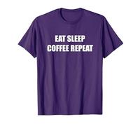 Mangia Dormi caffè Ripeti Maglietta, Uomo, Viola, 3XL