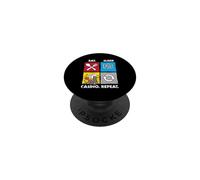 Mangia Dormi Casino Ripeti Gioco D'azzardo Poker Chip Dadi PopSockets PopGrip Adesivo