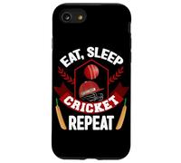 Mangia Dormi Cricket Ripeti Cricket Bowler Batsman Cricket Custodia per iPhone SE (2020) / 7 / 8