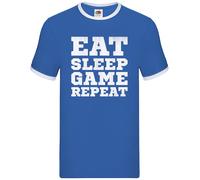 Mangia Dormi Gioca Ripeti - Ringer Uomo - Nerd Giocatore Geek PC Tavolo