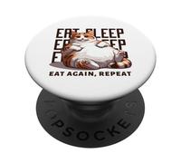 Mangia Dormi Mangia di nuovo Ripeti - Gatto divertente PopSockets PopGrip Adesivo