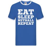 Mangia Dormi Netball Ripeti - Ringer Uomo - Giocatore Amore Hobby