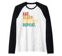 Mangia Dormi Ripeti Carrello elevatore Maglia con Maniche Raglan