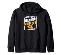 Mangia Dormi Servi Ripeti Vita da Soldato Felpa con Cappuccio