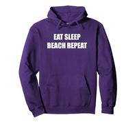 Mangia Dormi Spiaggia Ripeti Felpa con Cappuccio, Unisex per Adulti, Viola, L