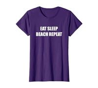 Mangia Dormi Spiaggia Ripeti Maglietta, Donna, Viola, 3XL