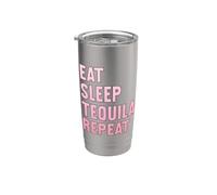Mangia, dormi, tequila, ripeti la divertente festa della Bicchiere termico in acciaio inox doppia parete