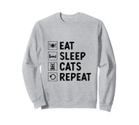 Mangia Dormire Gatti Amante Gatti Felino Pet Miao Amore Gatti Felpa
