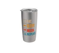 Mangia Dormire Mush Ripeti Cane Mushing Bicchiere termico in acciaio inox doppia parete