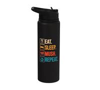 Mangia Dormire Mush Ripeti Cane Mushing Stainless Steel Insulated Water Bottle