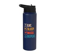 Mangia Dormire Mush Ripeti Cane Mushing Stainless Steel Insulated Water Bottle