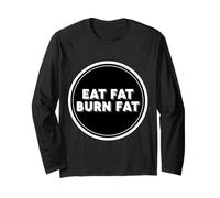 Mangia Fat Burn Fat Keto Chetogenico Carnivoro Dieta Paleo Quote Maglia a Manica
