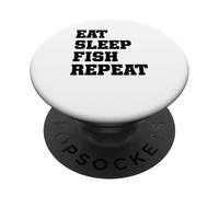 Mangia il pesce del sonno Ripeti PopSockets PopGrip Adesivo