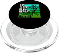 Mangia il sonno gioca a cricket guerriero | Giocatore di cricket | Cricketer PopSockets PopGrip per MagSafe
