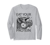 Mangia Il Tuo Allenamento di Fitness Dragon Knight Protein Maglia a Manica