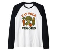 Mangia Le tue Verdure - Vintage - Umorismo - Happy Vegetables Maglia con Maniche Raglan