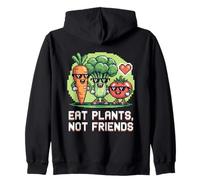 Mangia Piante Non Amici Pixel Art Verdure Vegano Vegetariano Felpa con Cappuccio
