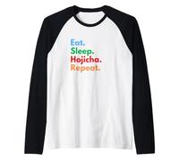 Mangia Sonno Hojicha Ripeti per Gli Amanti di Hojicha Maglia con Maniche Raglan