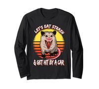 Mangiamo Cestino E Ottenere Colpito Da Un Auto Retrò Vintage Possum Maglia a Manica