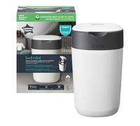 Tommee Tippee Twist & Click Advanced secchio per pannolini, incl. una cassetta con pellicola antibatterica di provenienza sostenibile Green in bianco