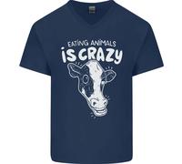 Mangiare Animali È Folle Maglietta In Cotone A V Per Uomo Vegetariano Vegano