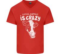 Mangiare Animali È Folle Maglietta In Cotone A V Per Uomo Vegetariano Vegano