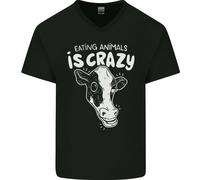 Mangiare Animali È Folle Maglietta In Cotone A V Per Uomo Vegetariano Vegano