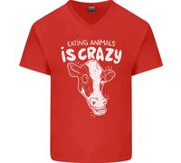 Mangiare Animali È Folle Maglietta In Cotone A V Per Uomo Vegetariano Vegano