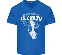 Mangiare Animali È Folle Maglietta In Cotone A V Per Uomo Vegetariano Vegano