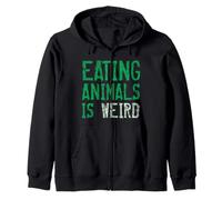 Mangiare animali è strano vegano vegetariano a base vegetale Felpa con Cappuccio