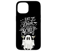 Mangiare Bere E Essere Spaventoso Fantasma Cheers Halloween Party Time Custodia per iPhone 15