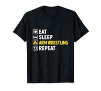 Mangiare Dormire Braccio Wrestling Repea Armwrestling Wrestler Maglietta