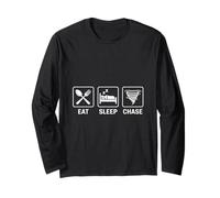Mangiare Dormire Chase Meteorologia Storm Chasing Maglia a Manica