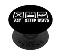 Mangiare Dormire Costruire Master Builder Building Blocks Costruzione PopSockets PopGrip Adesivo