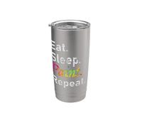 Mangiare, dormire. Dipingere. Ripeti Bicchiere termico in acciaio inox doppia parete