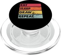 Mangiare Dormire Disegnare Ripeti Divertente Disegno Artistico Scuola d' PopSockets PopGrip per MagSafe