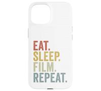 Mangiare Dormire Film Ripeti Divertente Custodia per iPhone 15