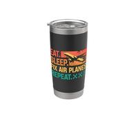 Mangiare Dormire Fix Aerei Aerei Ripetere Retro Fix Meccanico Aerei Bicchiere termico in acciaio inox doppia parete