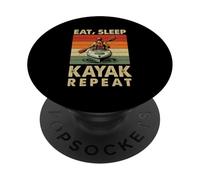 Mangiare Dormire Kayak Ripetere Retro Kayak Amante Kayak Paddling PopSockets PopGrip Adesivo