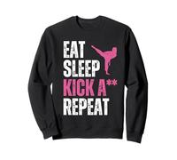 Mangiare Dormire Kick Arti Marziali - Taekwondo Femminile Divertente Felpa