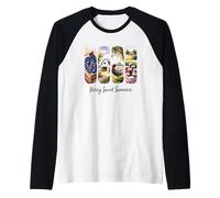 Mangiare Dormire Leggi Fattoria Ripeti Country Living Maglia con Maniche Raglan