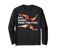 Mangiare Dormire Nutrire Il Pesce Koi Anime Giapponese Kawaii Carp Fish Maglia a Manica