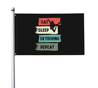 Mangiare Dormire Paracadutismo Ripeti Bandiere Di Benvenuto Durevole Bandiera Da Cortile Divertente Bandiere Da Giardino Per Fattoria Esterni All'Aperto 90X150Cm