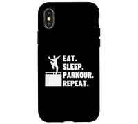 Mangiare Dormire Parkour Ripeti Divertente Freerunning Parkour Custodia per iPhone X/XS